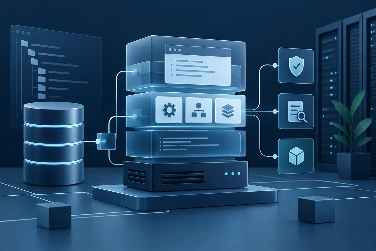 Wartbare PHP-Backend-Architektur mit Datenbank, Anwendungsschichten, Tests und Sicherheitskontrollen